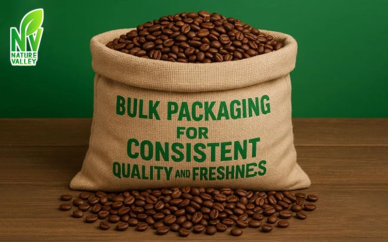 Bulk packaging of Arabica and Robusta coffee beans